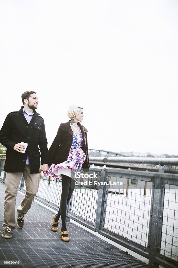 Nowoczesny para spaceru Portland Waterfront - Zbiór zdjęć royalty-free (Betonowy)