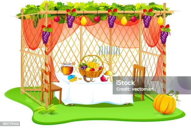 Sukkah For Celebrating Sukkot Stock Illustration - Download Image Now - Sukkoth Festival, Celebration, Branch - Plant Part