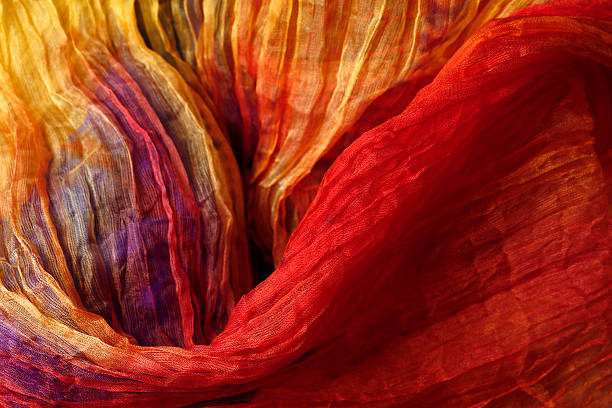Indian Sari Textiles from India in a marketplace. woven fabric photos stock pictures, royalty-free photos & images
