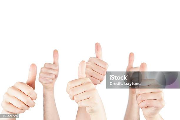 Thumbs Up On White Background Stock Photo - Download Image Now - Achievement, Adult, Agreement