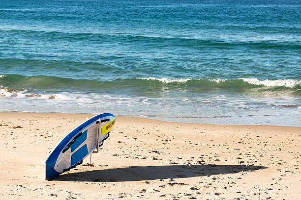 istock Lifeguard surf ski on standby at the beach, copy space 180721820