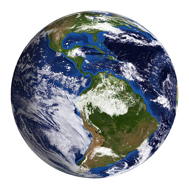 istock Earth Model: South America View isolated on white 180721844