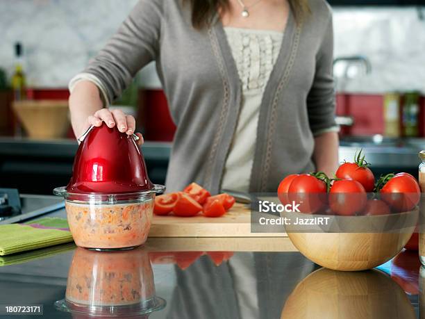 Woman Hands Cutting Tomato Stock Photo - Download Image Now - Adult, Adults Only, Breakfast