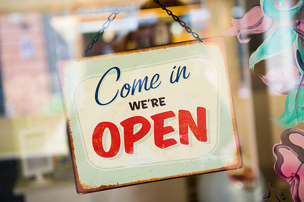 istock Business Opening with Open Sign 180724465