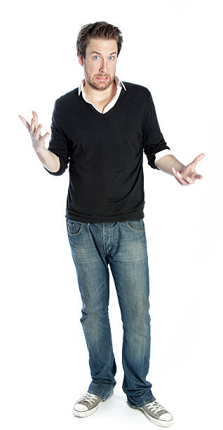 istock Attractive man wearing casual clothes isolated on a white background 180724895