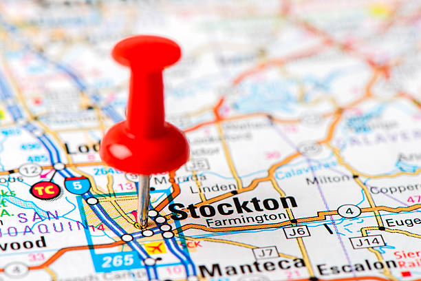 istock US capital cities on map series:Stockton, CA 180725200