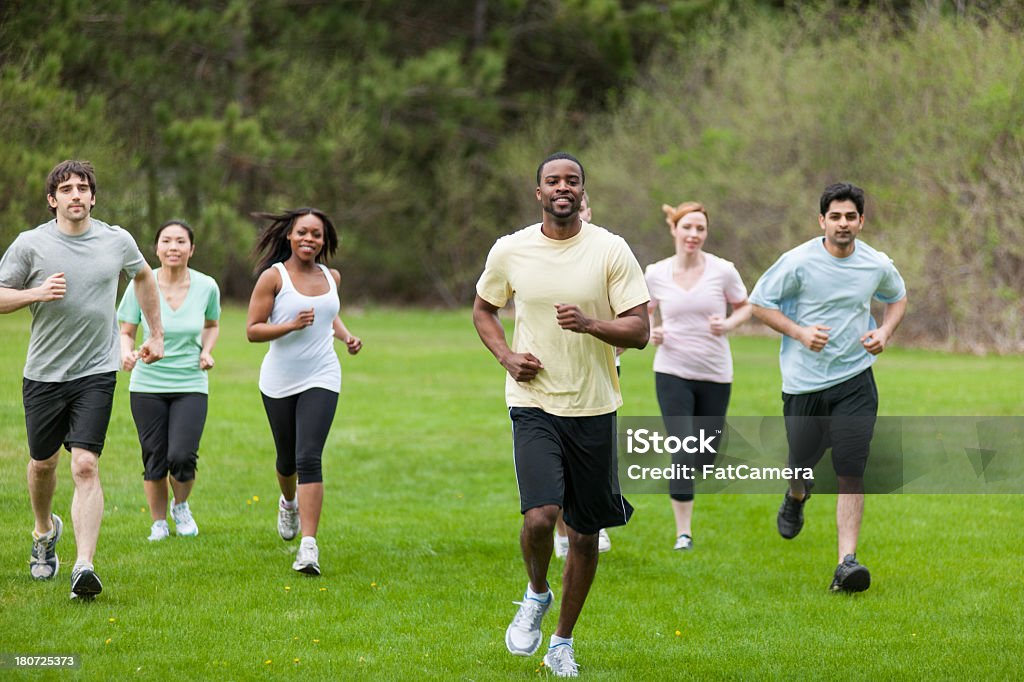 Außen-Fitness-Gruppe - Lizenzfrei Afrikanischer Abstammung Stock-Foto