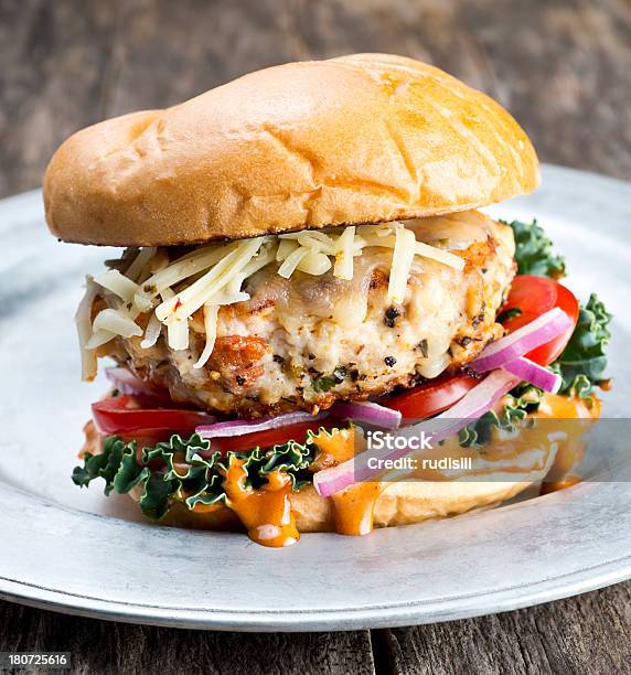 Delizioso Hamburger Di Tacchino - Fotografie stock e altre immagini di Gastronomico - Gastronomico, Panino ripieno, Hamburger di tacchino