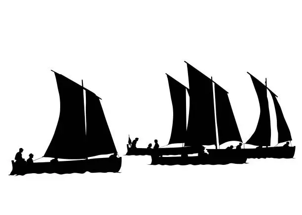 Vector illustration of Vintage sailboat