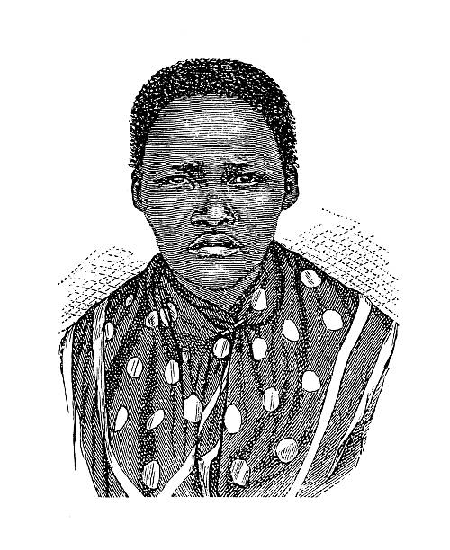 ilustraciones, imágenes clip art, dibujos animados e iconos de stock de khoikhoi woman, south africa (madera antiguos grabado) - khoikhoi woman