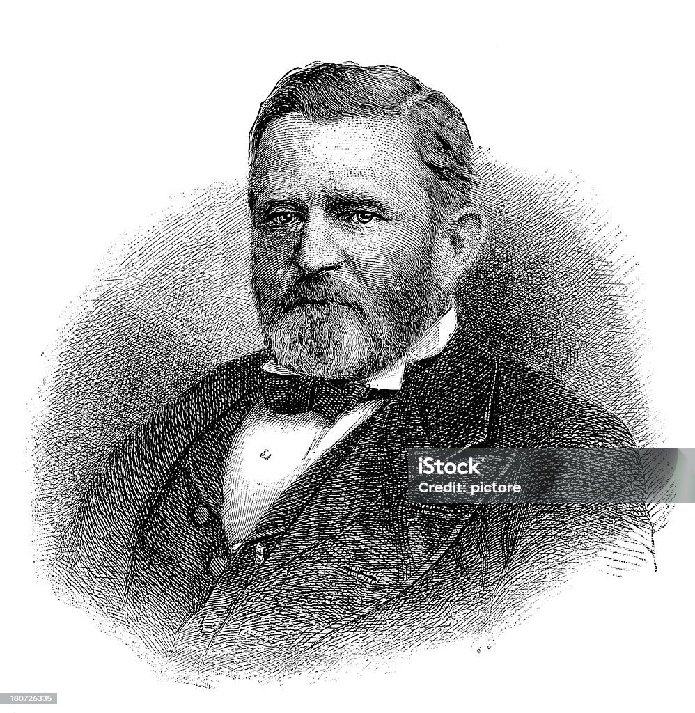 Ulysses.S.Grant, 18. Präsident der USA - Lizenzfrei Ein Mann allein Stock-Illustration