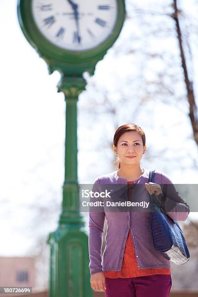 Asian Woman Using Digital Tablet Outdoor Stock Photo - Download Image Now - Adult, Adults Only, Asian and Indian Ethnicities