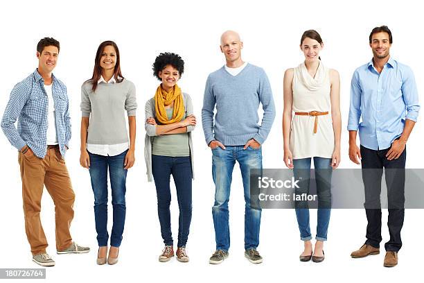 Stylish And Casual Lineup Stock Photo - Download Image Now - People, Cut Out, Group Of People