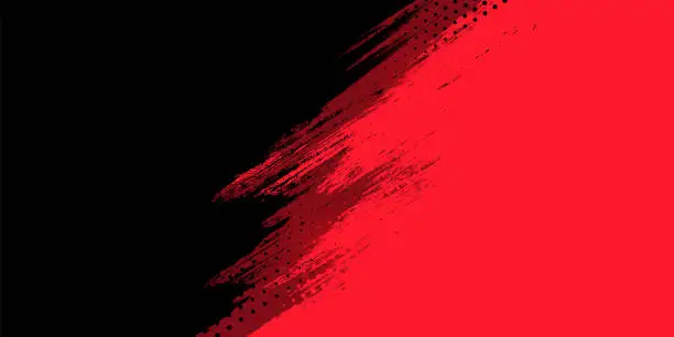 Vector illustration of Red And Black Grunge Splatter Split Background.