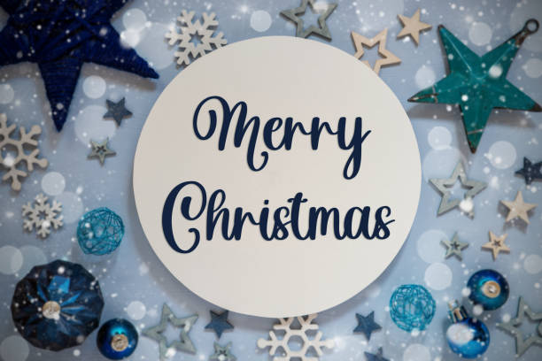 istock Christmas Decor With Snow And Text Merry Christmas 1807267734
