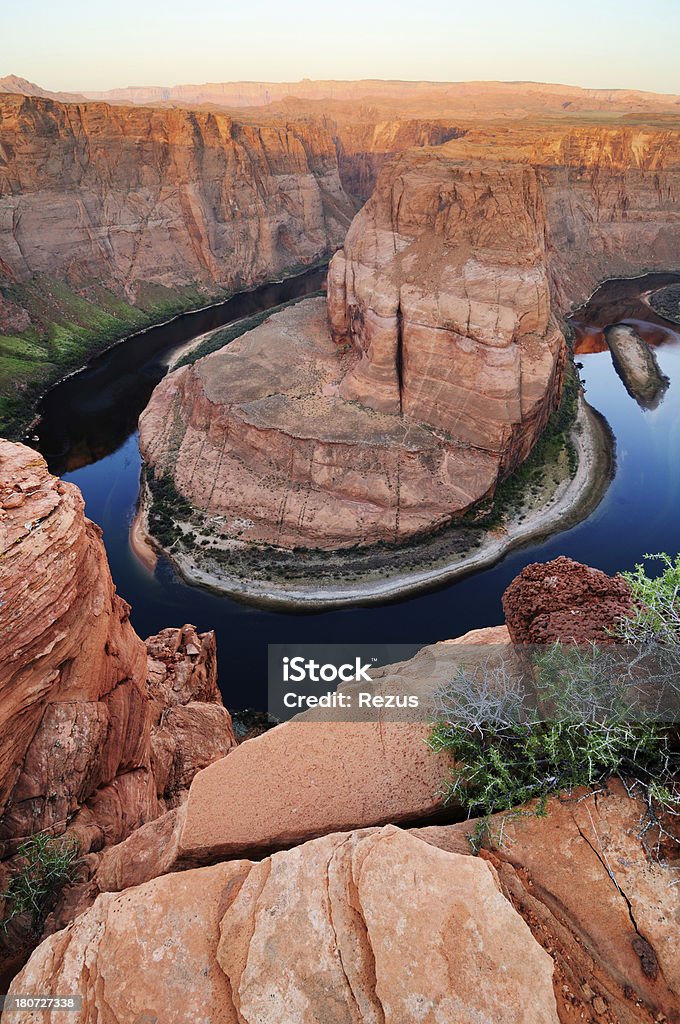 Zmierzch Krajobraz Horseshoe Bend, Rzeka Kolorado, Arizona, USA - Zbiór zdjęć royalty-free (Horseshoe Bend - Rzeka Kolorado)