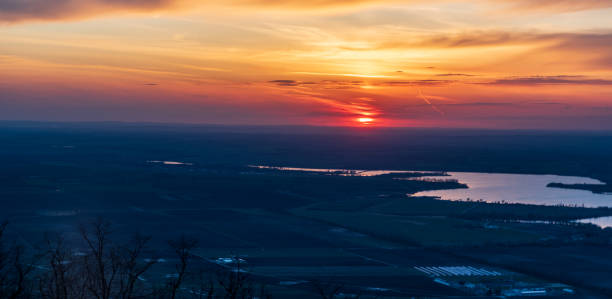 istock Sunset from Devin hill summit in Palava mountains in Czech republic 1807283247