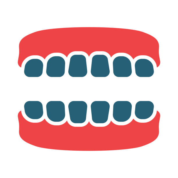 illustrations, cliparts, dessins animés et icônes de icône bicolore de glyphe de vecteur de prothèse dentaire pour un usage personnel et commercial. - 5943
