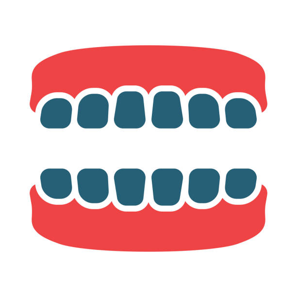 ilustrações de stock, clip art, desenhos animados e ícones de denture vector glyph two color icon for personal and commercial use. - 5943