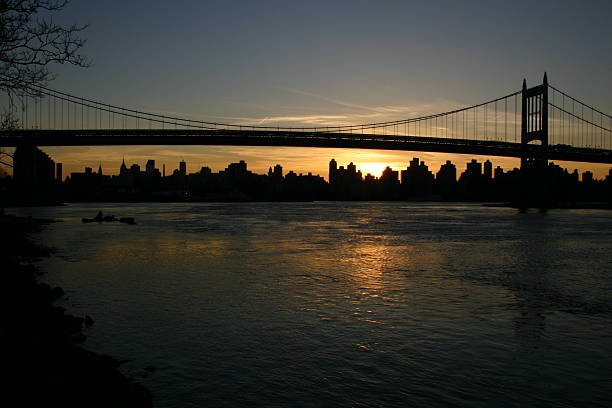 Horizonte de Nova Iorque (Midtown Manhattan), Harlem, - foto de acervo