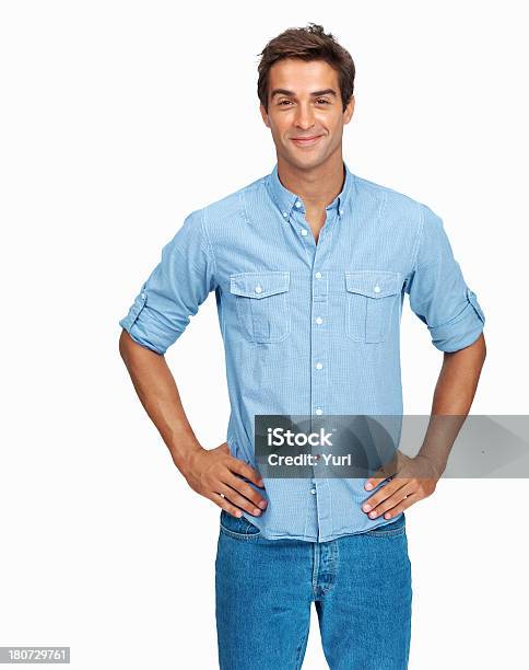 Confiante Jovem - Fotografias de stock e mais imagens de Camisa com botões - Camisa com botões, Homens, Azul