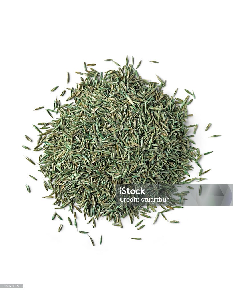 Grass seed isolated Overhead view of a pile of grass seeds Seed Stock Photo