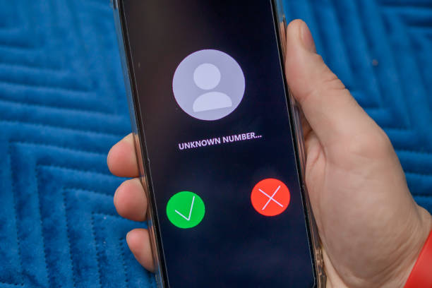 istock Close-up of a cell phone, an unknown number is calling 1807308172