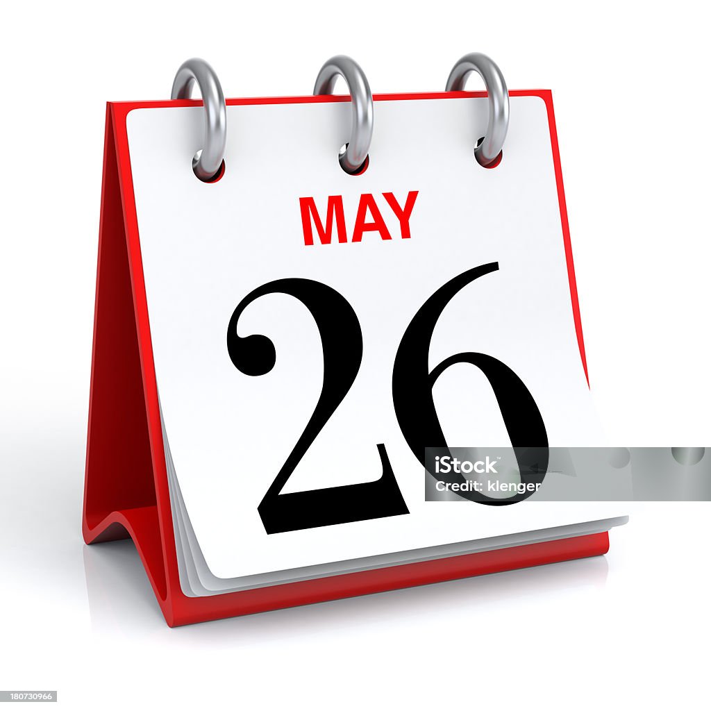 May Calendar 3D rendering Calendar Stock Photo
