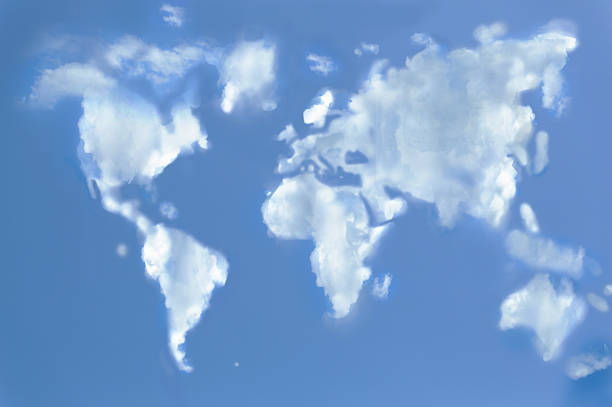 istock World map shaped by clouds XXXL 180731502