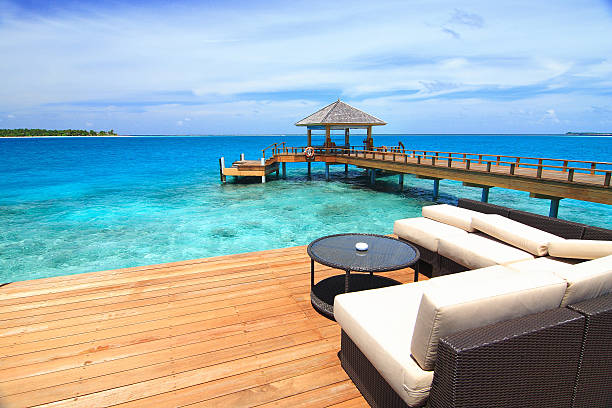 istock beautiful blue sea and dock 180731888