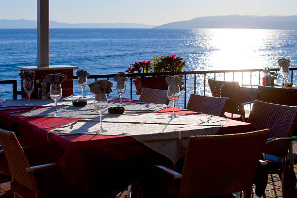 istock Restaurant terrace with sea view 180732027