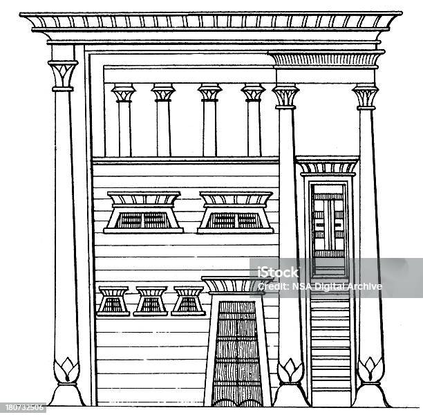 Vue De Face De Palais Égyptien Vecteurs libres de droits et plus d'images vectorielles de L'Égypte ancienne