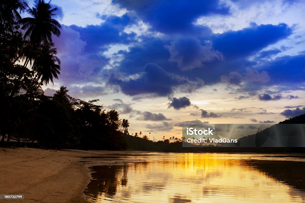 Tramonto in paradiso tropicale - Foto stock royalty-free di Albero