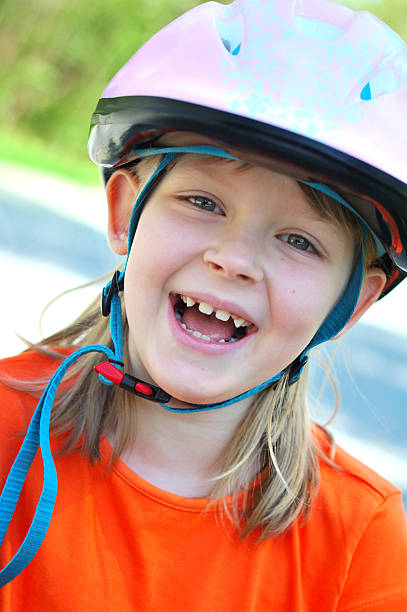 istock Smiling biker girl portrait 180733208