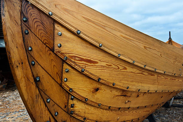 réplica viking longboat - roskilde fotografías e imágenes de stock