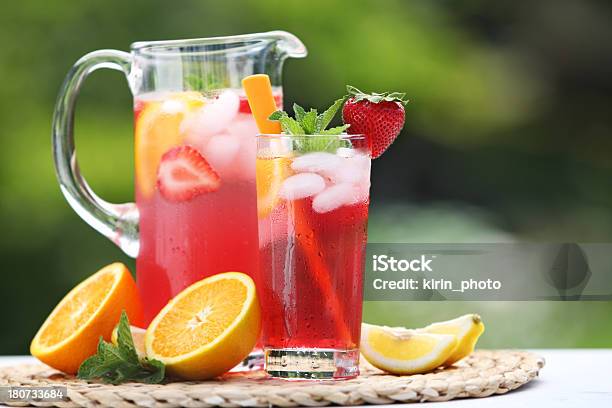 Cold Refreshments Stock Photo - Download Image Now - Strawberry, Punch - Drink, Lemonade