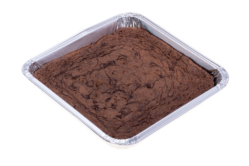 Chocolate Brownie Cake on White Background