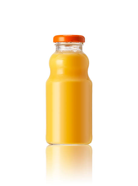 Orange Juice Bottle of orange juice on white with clipping path. fruit juice stock pictures, royalty-free photos & images