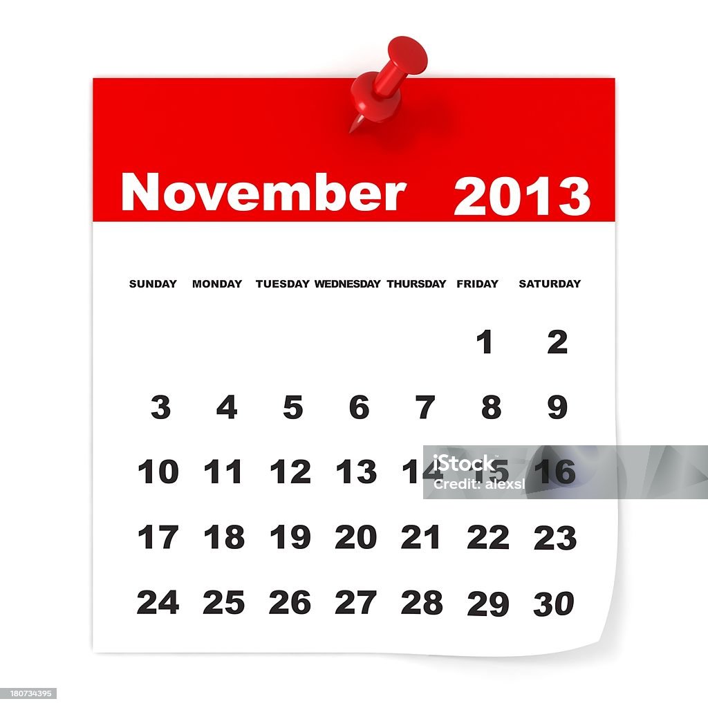 November 2013 - Calendar series  2013 Stock Photo