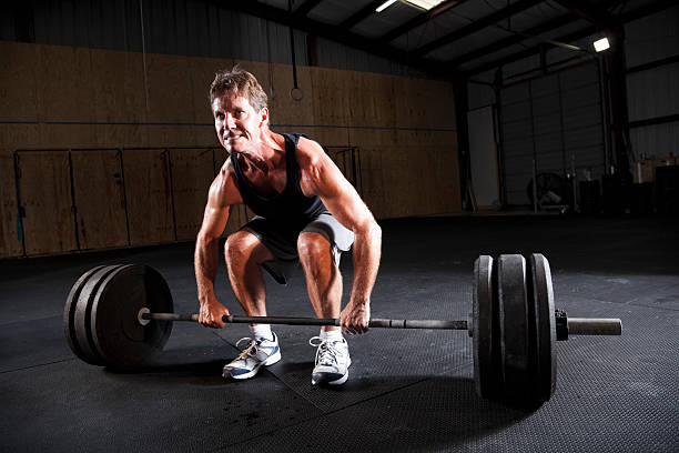 istock Man preparing to do deadlift 180734551