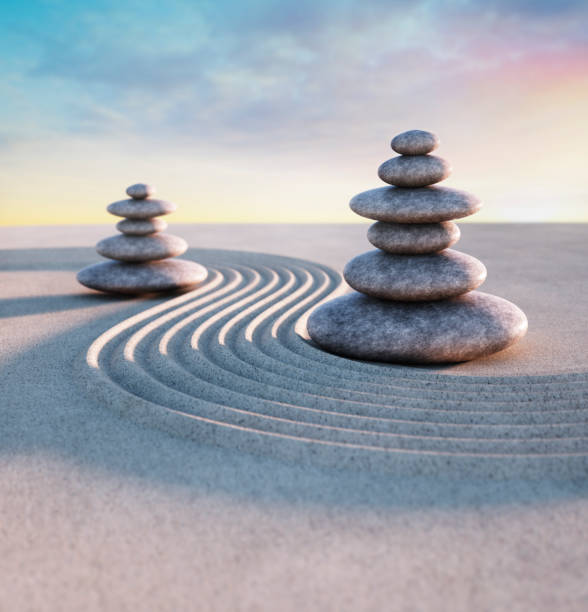 istock Two Stacks of  small Stones 1807348999