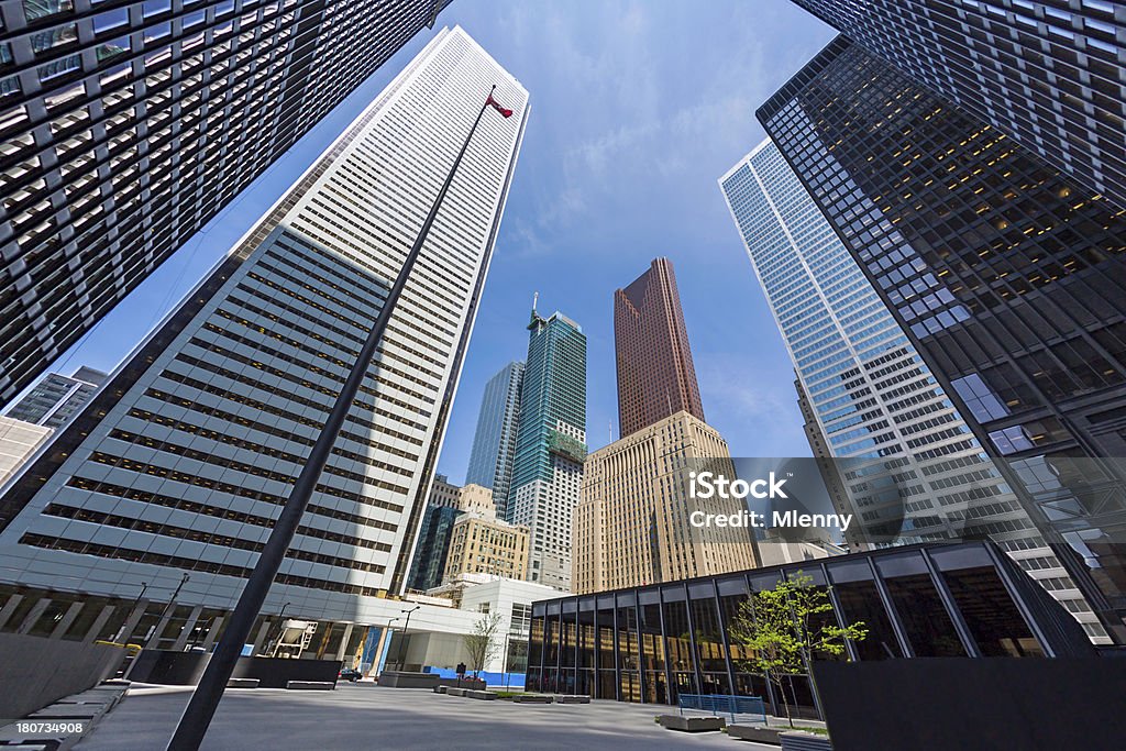 Downtown Toronto Financial District Skyscrapers "Modern Skyscrapers in Toronto's Financial District. Toronto is an international center for business and finance and is considered the financial capital of Canada. Toronto, Canada." Downtown District Stock Photo