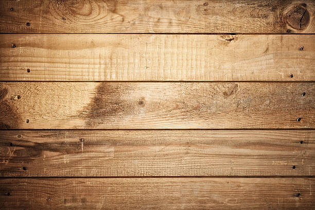 istock Overhead view of old light brown wooden table 180734993