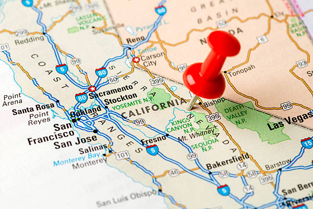 カリフォルニア州 - city map 写真 ストックフォトと画像