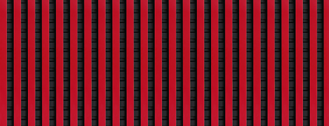 red and black metal siding fence striped background