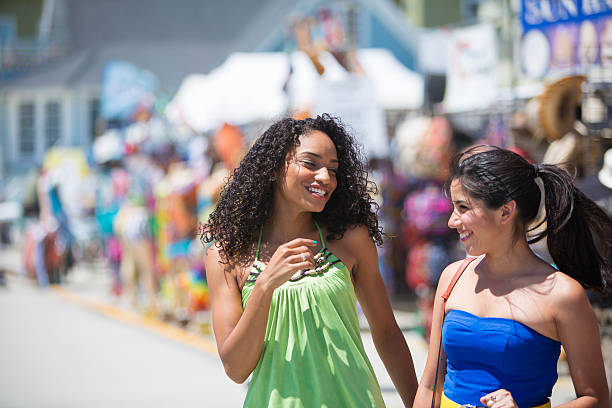 Happy Women at a Market