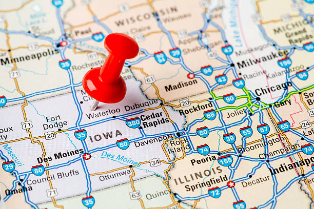 iowa state - iowa map zdjęcia i obrazy z banku zdjęć