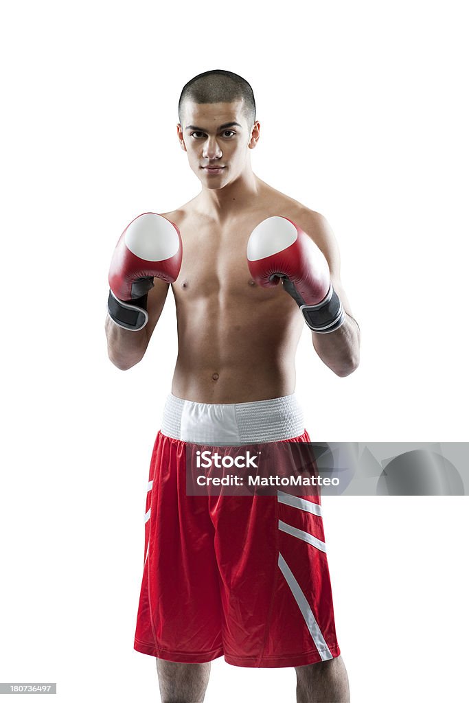 Jovem Boxeador com Calções vermelhos - Royalty-free Adolescente Foto de stock