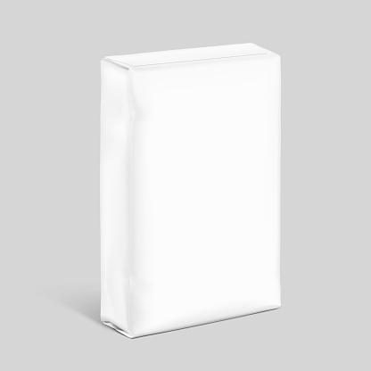 Package Backside Vertical Bag Package Mockups Half Side View Stock Illustration ...