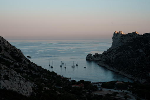 Hiking in Marseille, climbing over the mountains and seeing the sea, the beautiful colors of the sunset